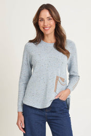 Pocket Detail Wool Blend Jumper – Sky