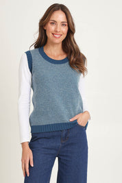 Pattern Wool Cotton Blend Vest – Seafoam
