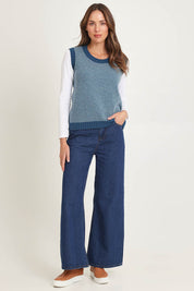 Pattern Wool Cotton Blend Vest – Seafoam