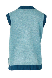 Pattern Wool Cotton Blend Vest – Seafoam