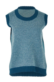 Pattern Wool Cotton Blend Vest – Seafoam