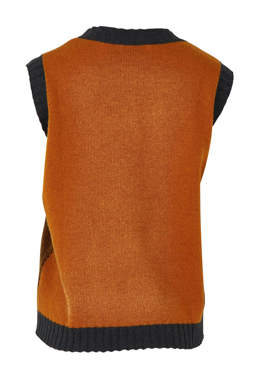 Pattern Wool Cotton Blend Vest – Toffee