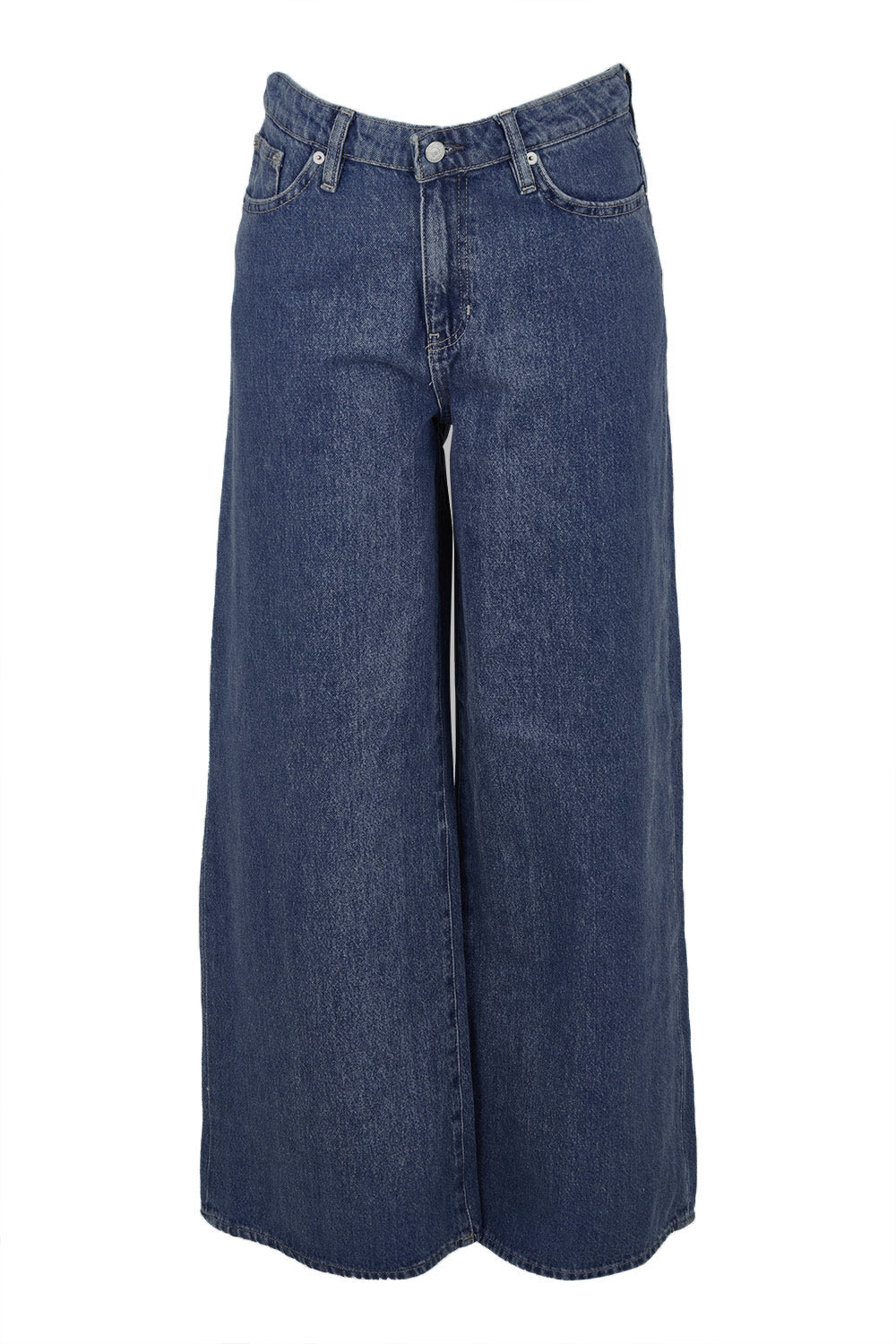 Product shot of the Riders Mid Ain colourLine Wide Leg Jean - Bluehorizo (Blue), from the front