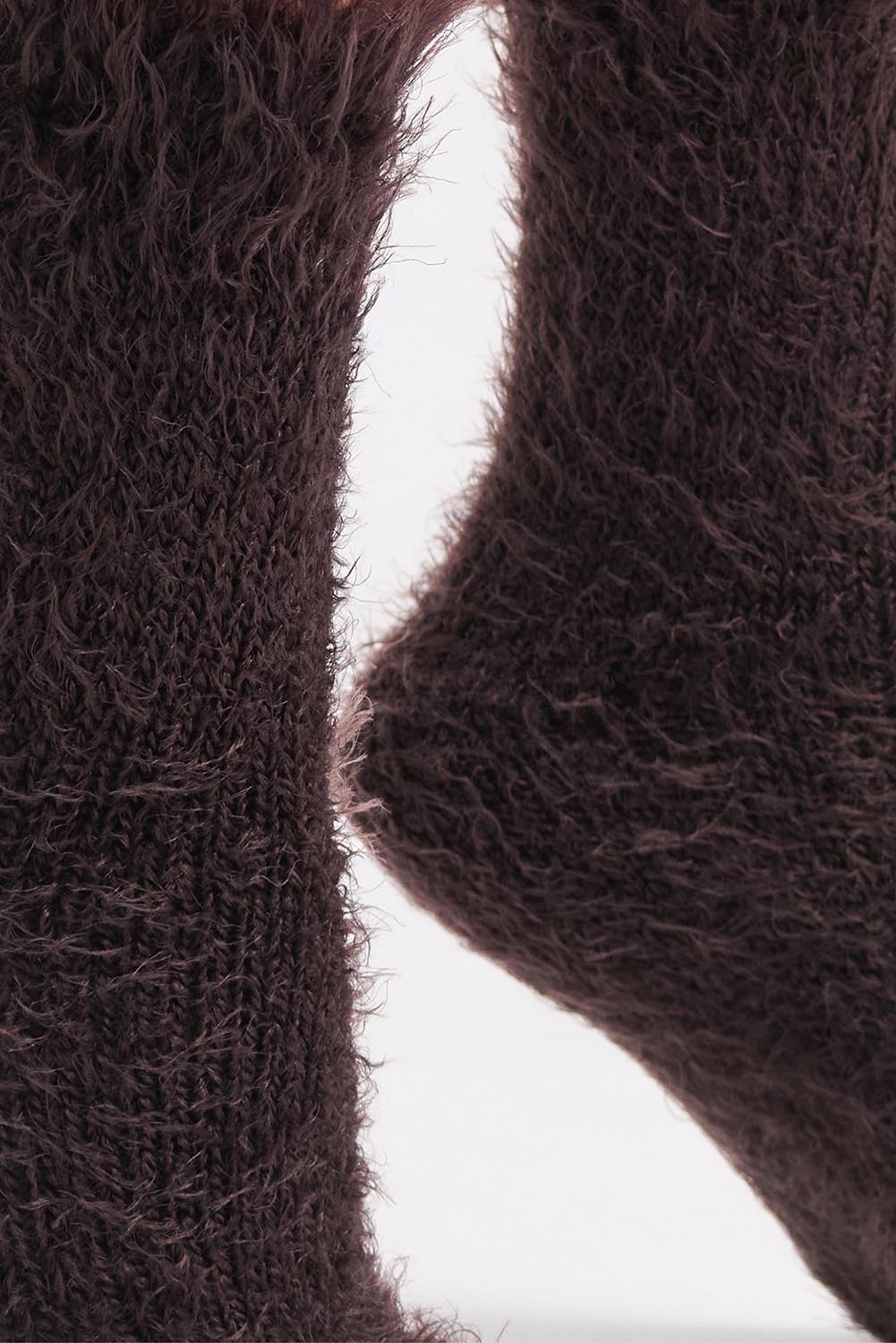 Furry Plush Sock - Chocolate