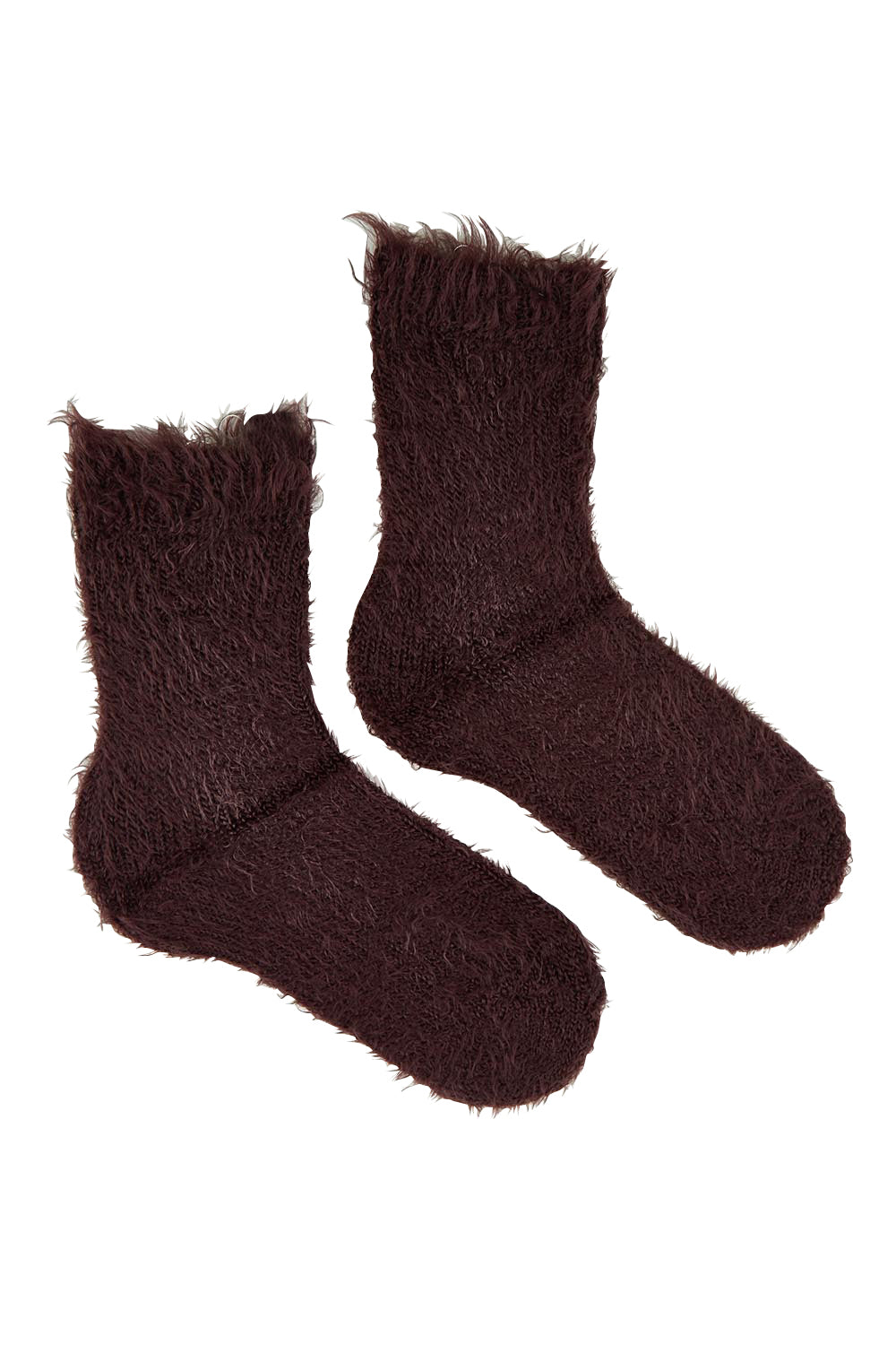 Furry Plush Sock - Chocolate