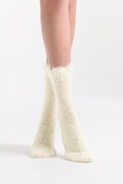 Furry Plush Sock - Cream