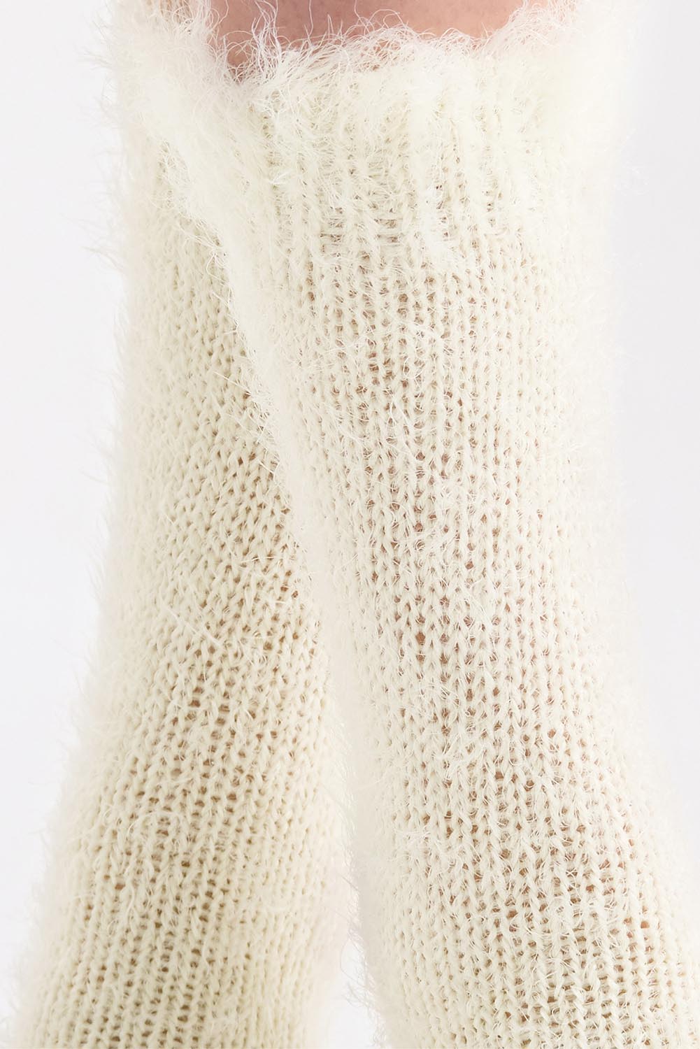 Furry Plush Sock - Cream