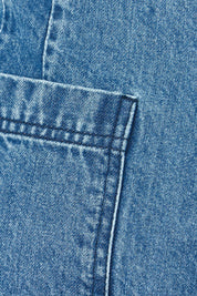 Product shot of the Ruby Crop Jeans in colour Denim (Blue), detail