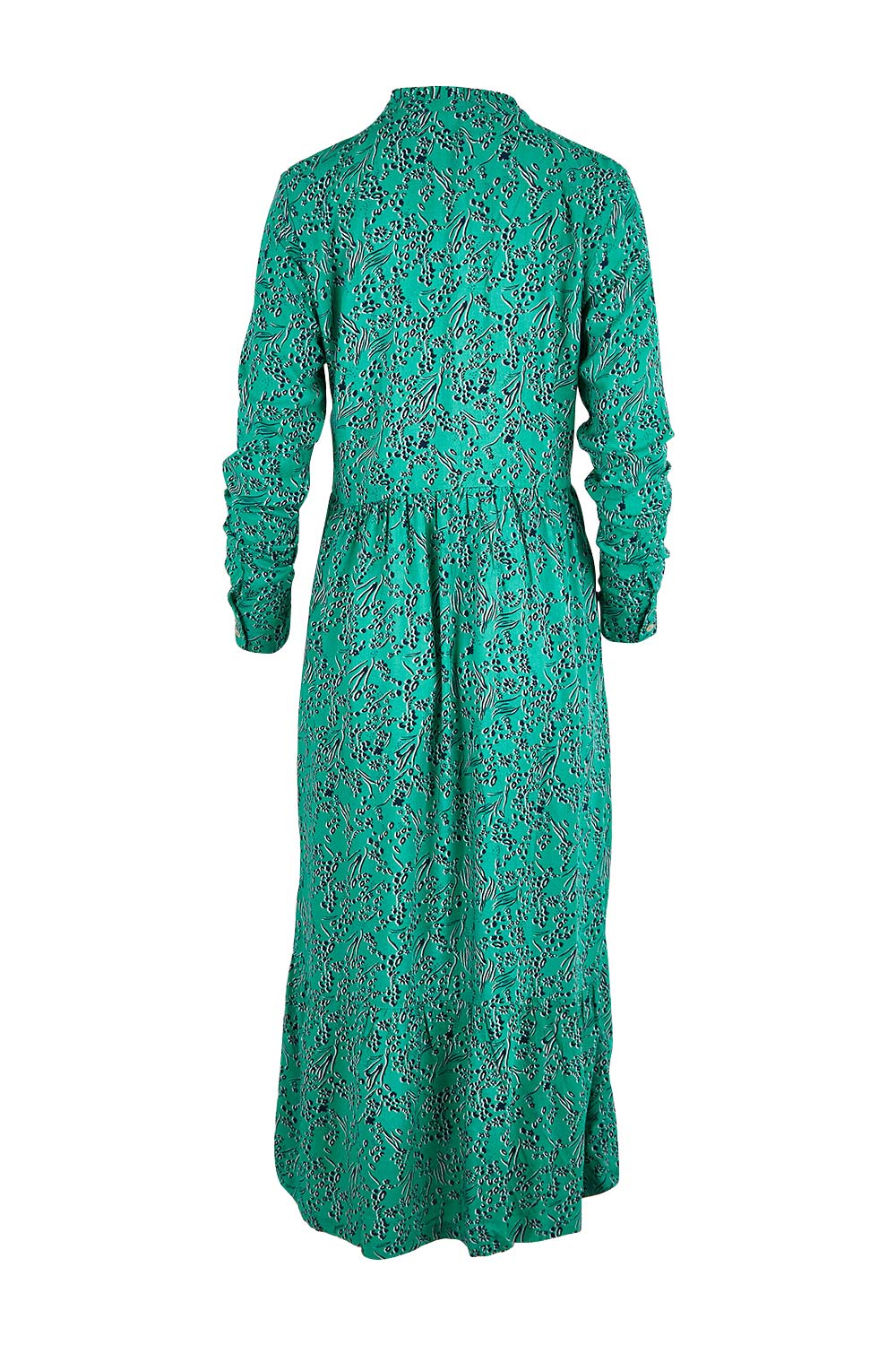 Product shot of the Valley Dress in colour Green (Green), from the back