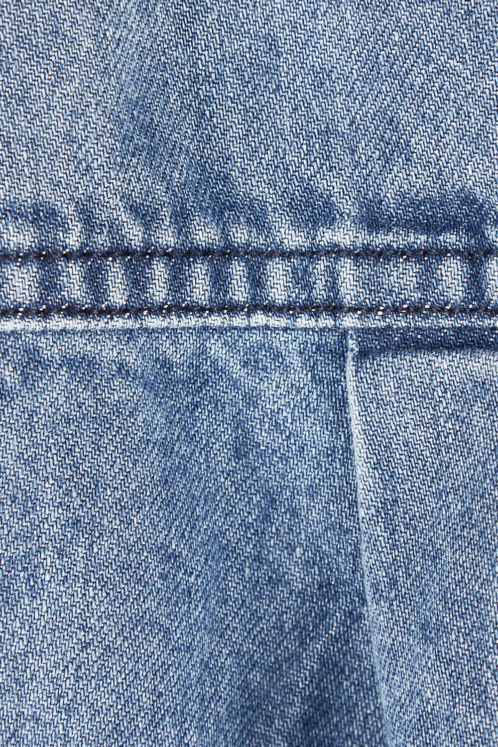 Product shot of the Rowan Shacket in colour Blue (Blue), detail