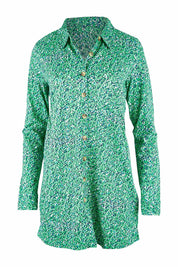 Product shot of the Grange Tunic in colour Bgreen (Green), from the front