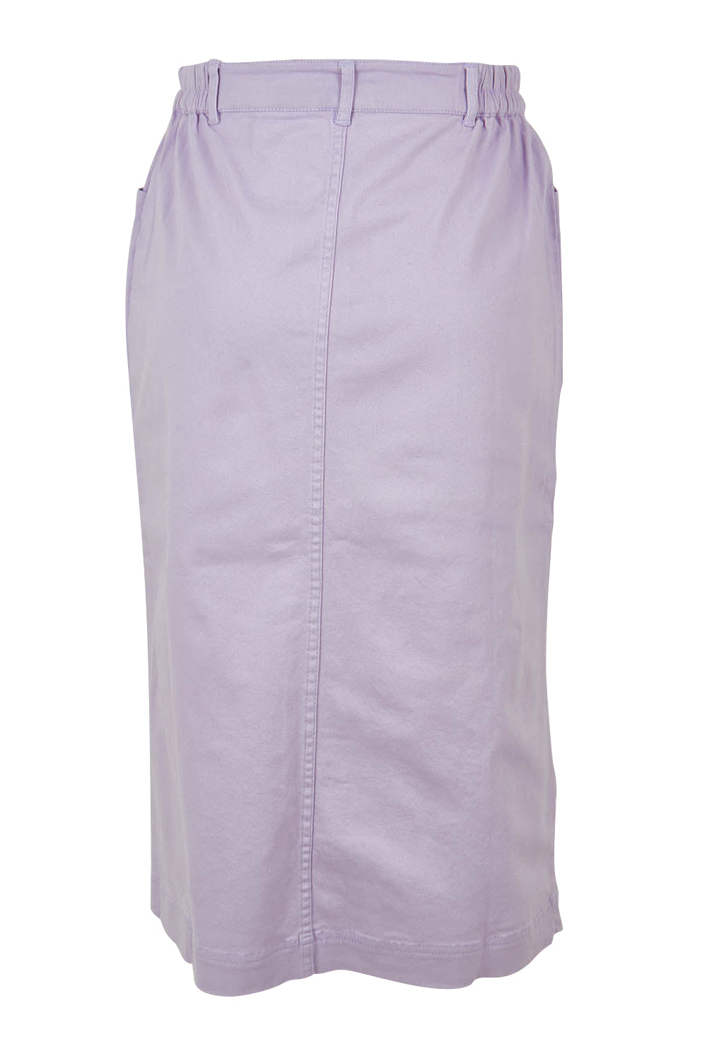 Product shot of the Rosanna Skirt in colour Lavender (Purple), from the back