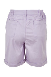 Product shot of the Marine Twill Short in colour Lavender (Purple), from the back