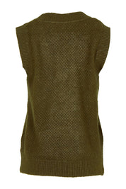 Product shot of the Laurel Tank in colour Olive (Green), from the back