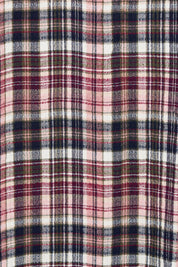 Product shot of the Alice Check Skirt in colour Mulberry (Red), detail