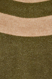 Product shot of the Millie Colourblock Jumper in colour Olive (Green), detail