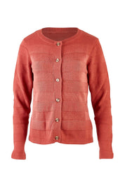 Product shot of the Gabriella Knit Cardi in colour Softbrick, from the front