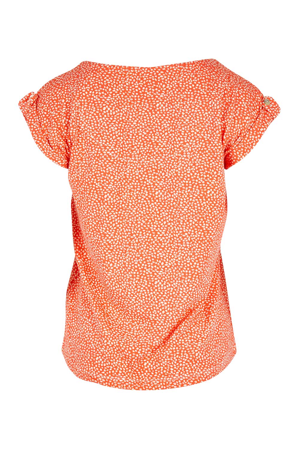 Product shot of the Surf Side Tee in colour Papaya (Pink), from the back