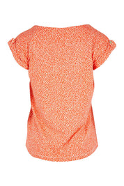 Product shot of the Surf Side Tee in colour Papaya (Pink), from the back