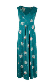 Product shot of the Chrissy Maxi Dress in colour Darkteal (Green), from the front