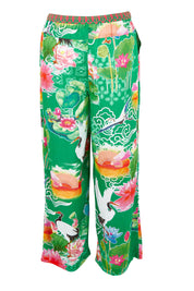 Product shot of the Akiko Pant in colour Sea (Green), from the back