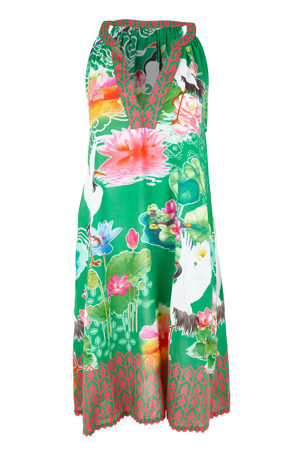 Product shot of the Akiko Sundress in colour Sea (Green), from the front