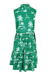 Product shot of the Alura Sundress – Lagoon in colour Lagoon, from the back