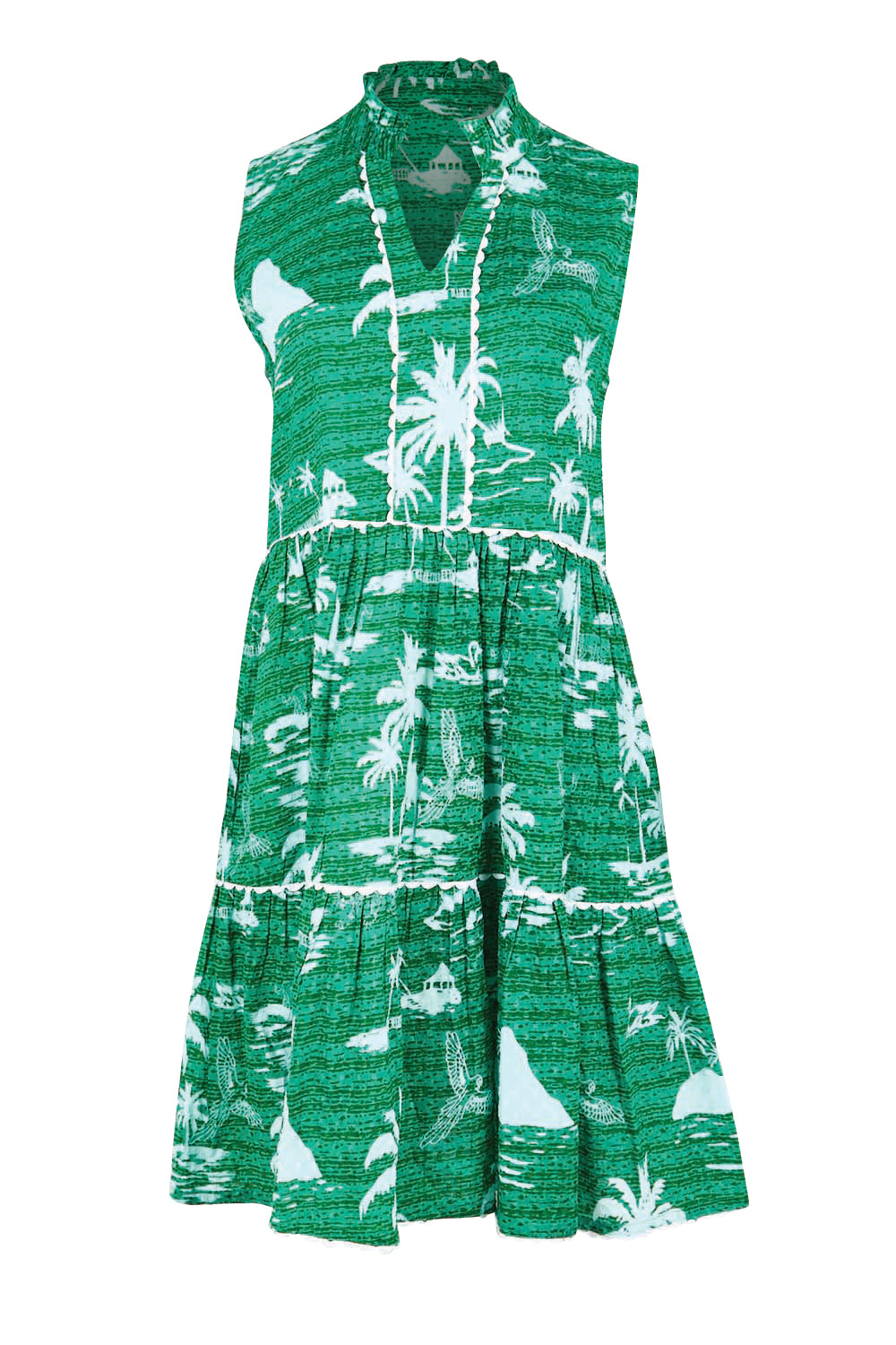 Product shot of the Alura Sundress – Lagoon in colour Lagoon, from the front