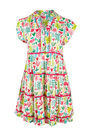 Product shot of the Ashton Tiered Dress in colour White (White), from the front