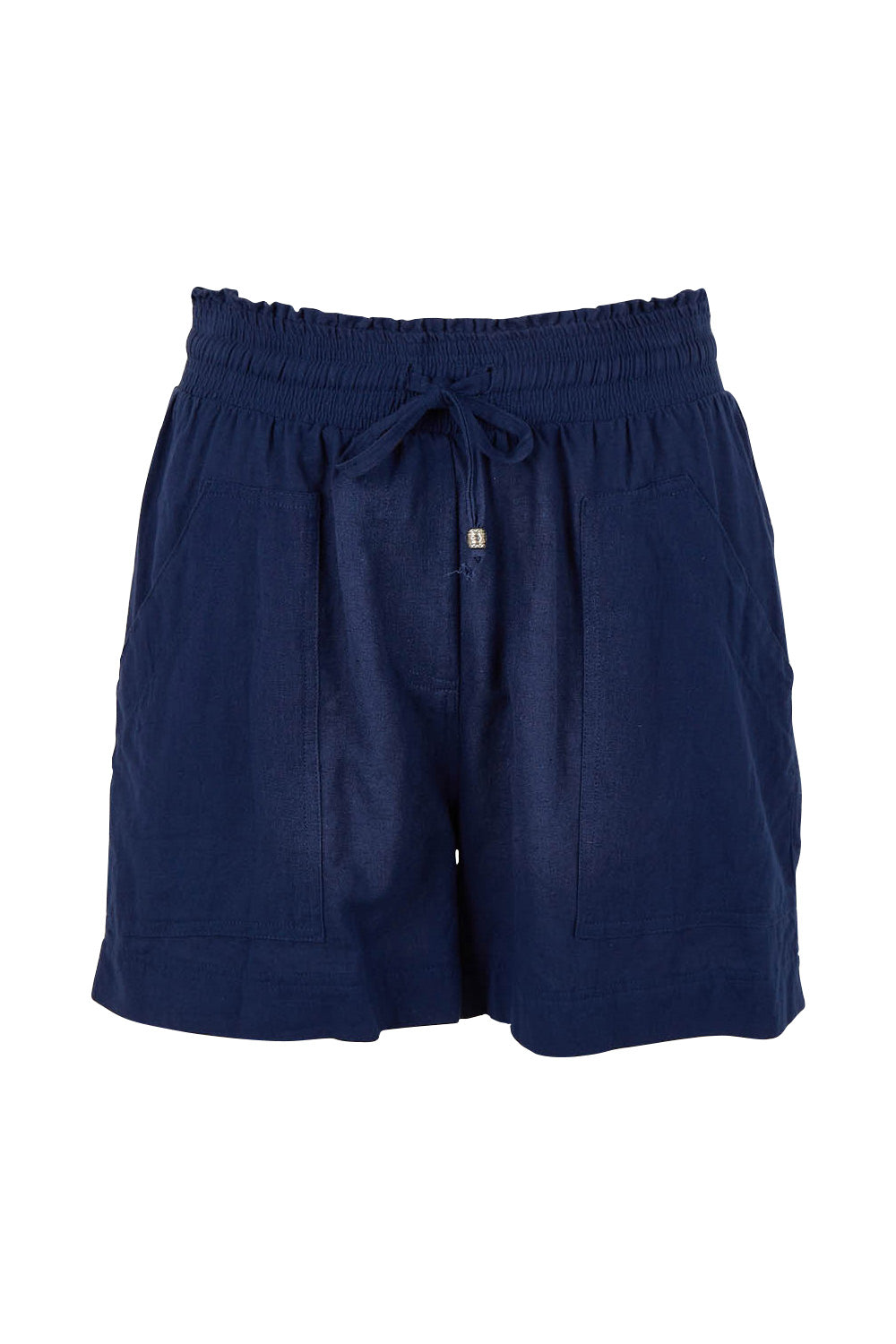 Product shot of the Beach Short in colour Navy (Blue), from the front
