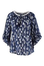 Preloved Cactus Top - Navy