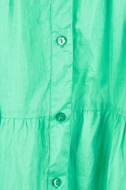 Product shot of the Celeste Cotton Dress in colour Sea (Green), detail
