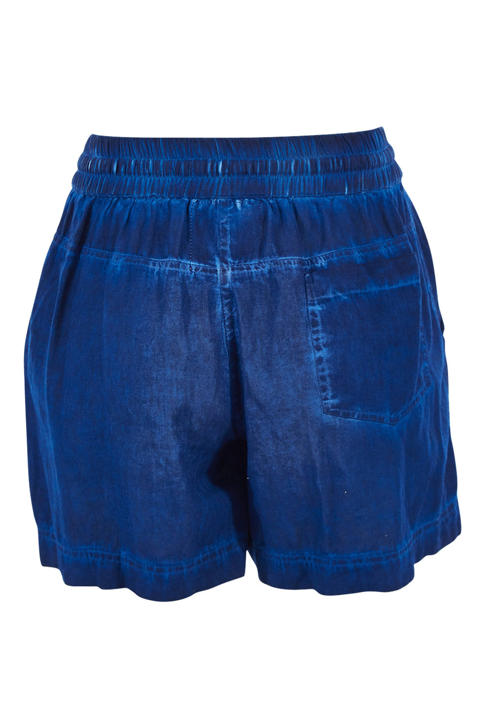 Product shot of the Coconut Short in colour Indigo (Blue), from the back