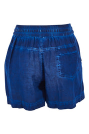 Product shot of the Coconut Short in colour Indigo (Blue), from the back