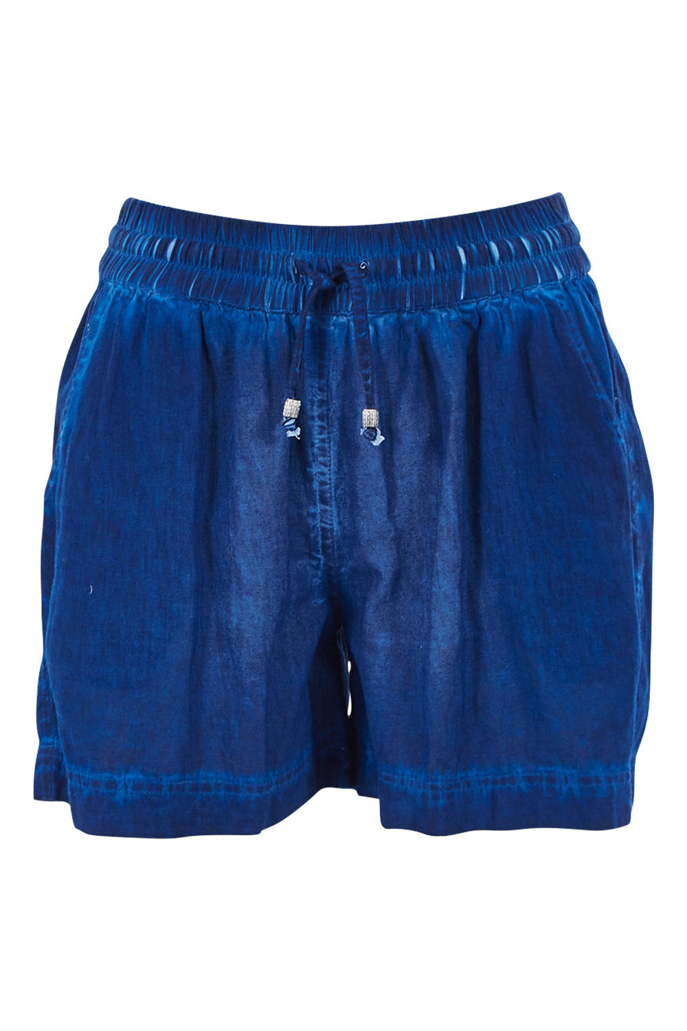 Product shot of the Coconut Short in colour Indigo (Blue), from the front