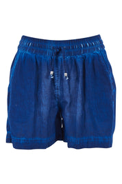 Product shot of the Coconut Short in colour Indigo (Blue), from the front