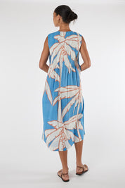 Model Genericm wearing size sample of the Colette Sleeveless Midi Dress – Sky in colour Sky, from the front