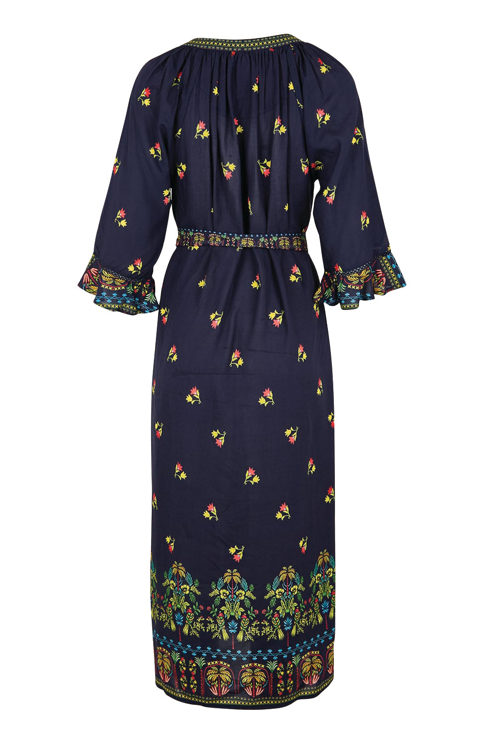 Product shot of the Emma Midi Dress – Ebony in colour Ebony, from the back