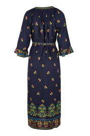 Product shot of the Emma Midi Dress – Ebony in colour Ebony, from the back
