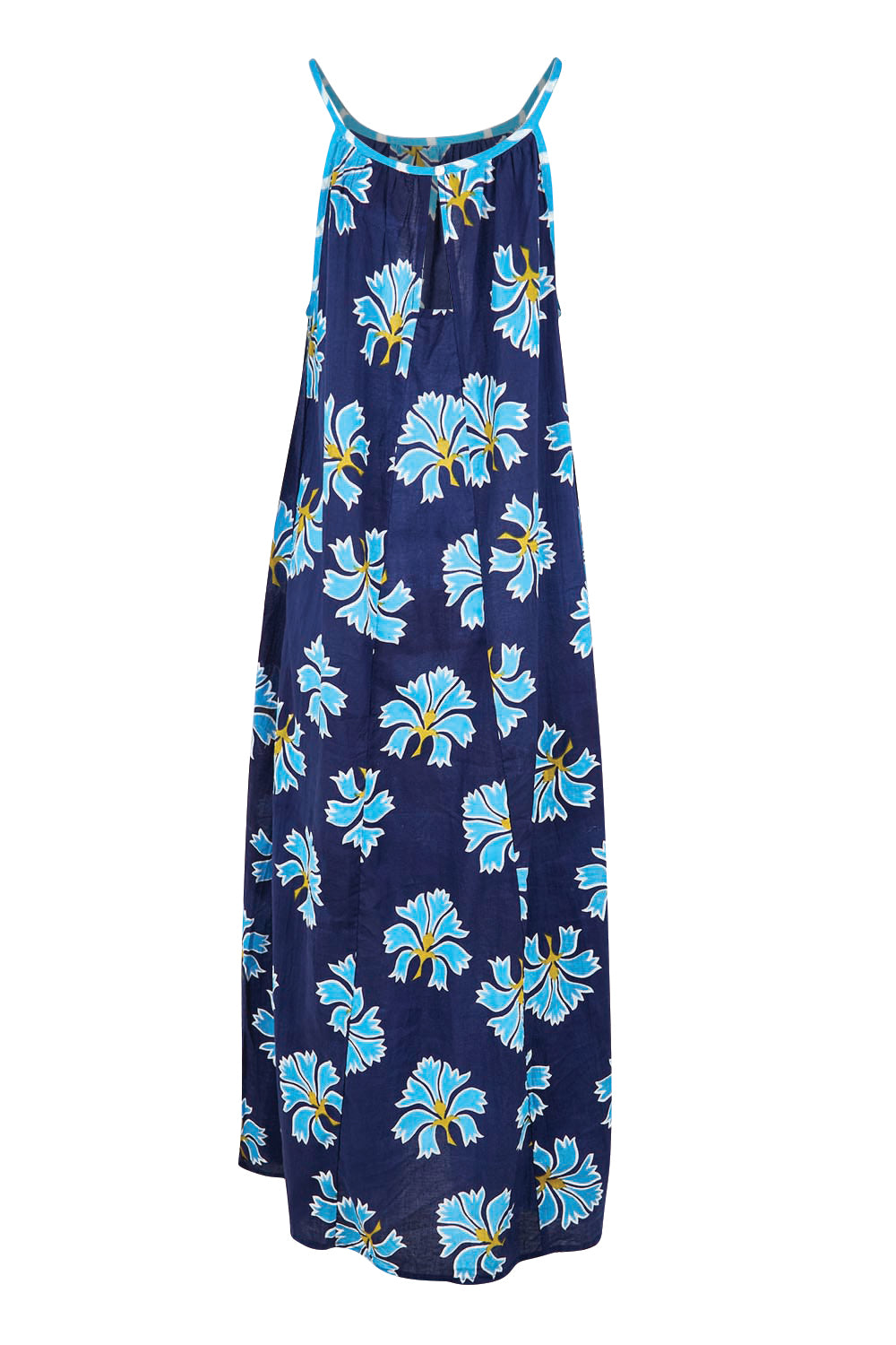 Product shot of the Estelle Maxi Dress – Ocean in colour Ocean, from the back