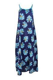Product shot of the Estelle Maxi Dress – Ocean in colour Ocean, from the front