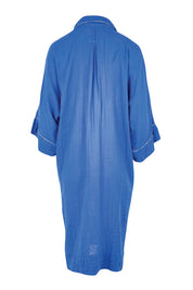 Product shot of the Florida Kaftan Dress – Azure in colour Azure, from the back