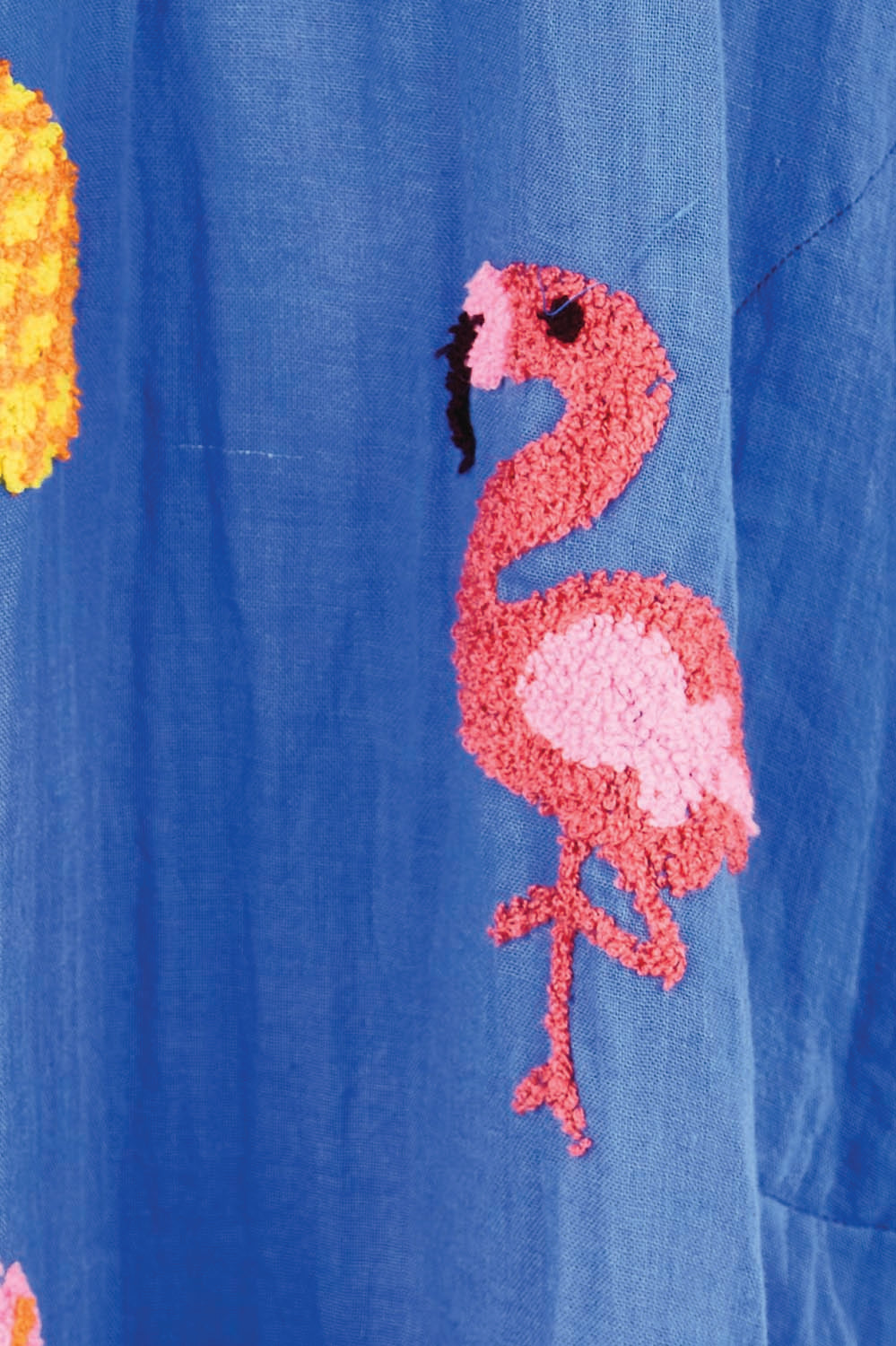 Product shot of the Florida Kaftan Dress – Azure in colour Azure, showing detail