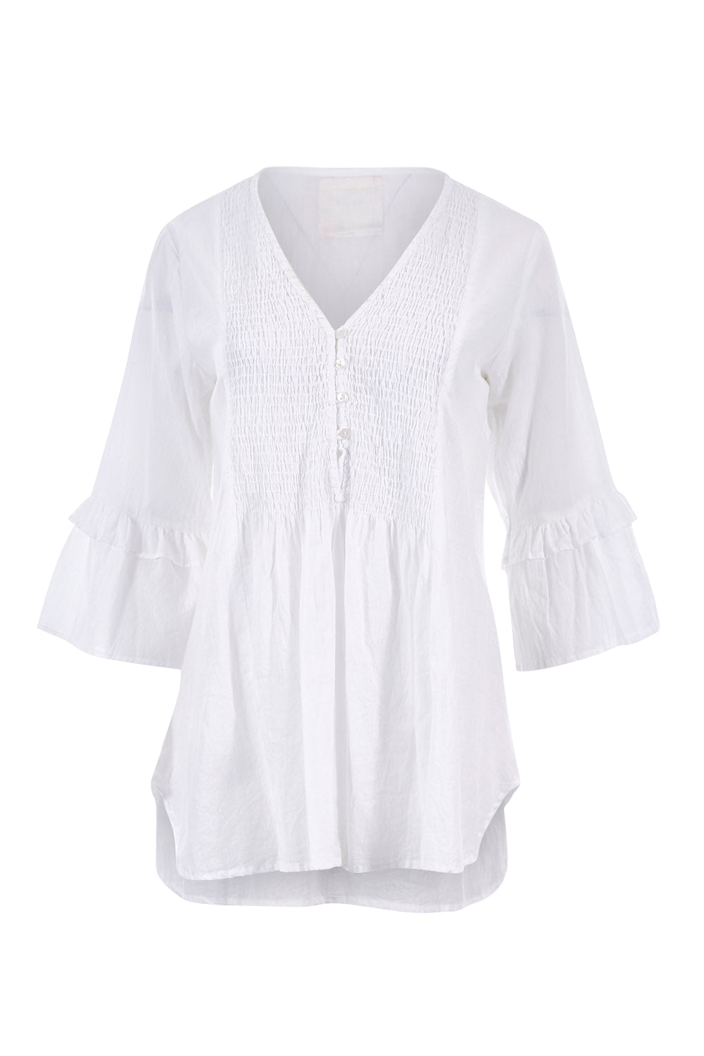 Product shot of the Freya Shirt in colour White (White), from the front