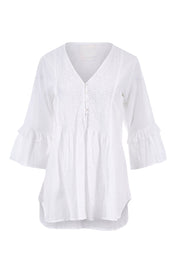 Product shot of the Freya Shirt in colour White (White), from the front