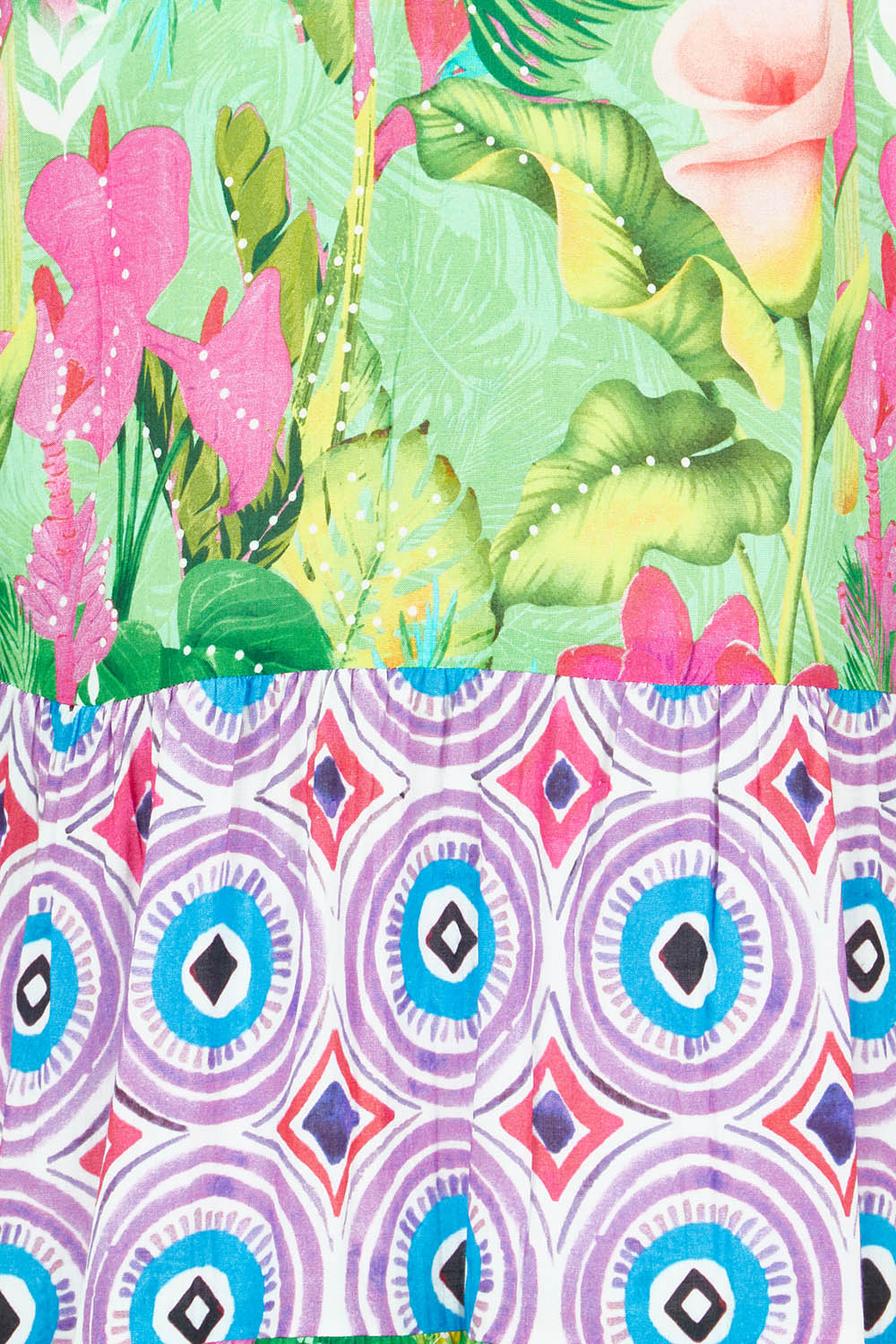 Product shot of the Ilaria Dress in colour Melon (Green), detail