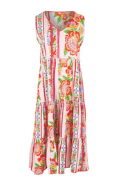 Product shot of the Ines Sleeveless Midi Dress – Shell in colour Shell, from the front