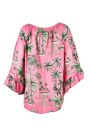 Product shot of the Island Girl Top in colour Musk (Pink), from the back