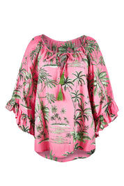 Product shot of the Island Girl Top in colour Musk (Pink), from the front