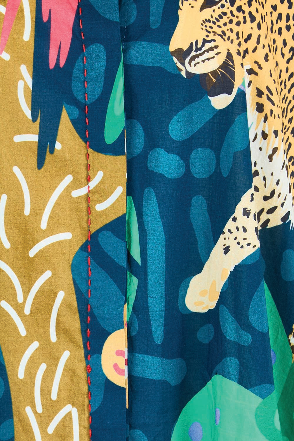 Product shot of the Jungle Fever Shirt – Navy in colour Navy, showing detail